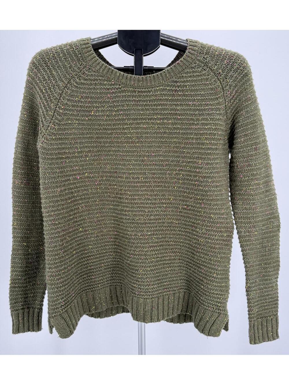 Vintage‎ Faded Glory Olive Green Knit Sweater Crewneck Long Sleeve Casual Medium